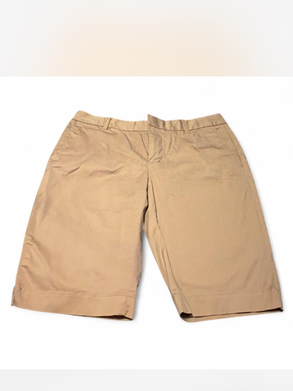 GAP Tan Cotton Blend Shorts with Zip Fly